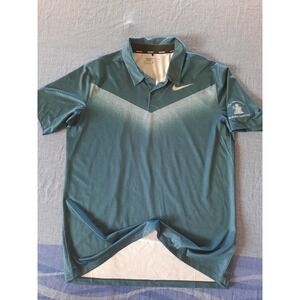 Nike Golf Men Dri-FIT Polo Large Mesh Heather Teal Green Broken Sound Club  SEE
